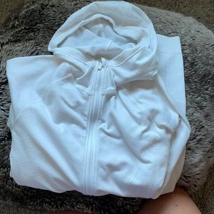 White lululemon zip up light jacket
